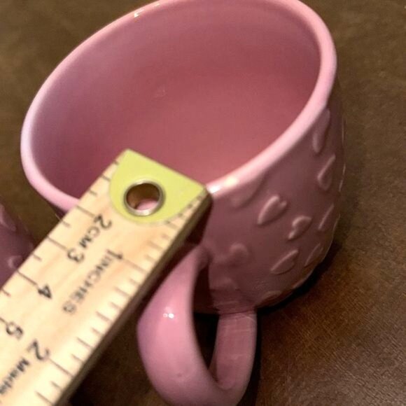 Set Of 2 Pink Heart Pattern Ceramic Mugs  Dishwasher & Microwave Safe  IQ Access - Picture 5 of 7